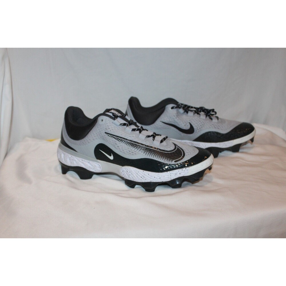 Nike Men's Alpha Huarache Elite 4 Low Baseball Cleats Black Gray NWOB SZ 14